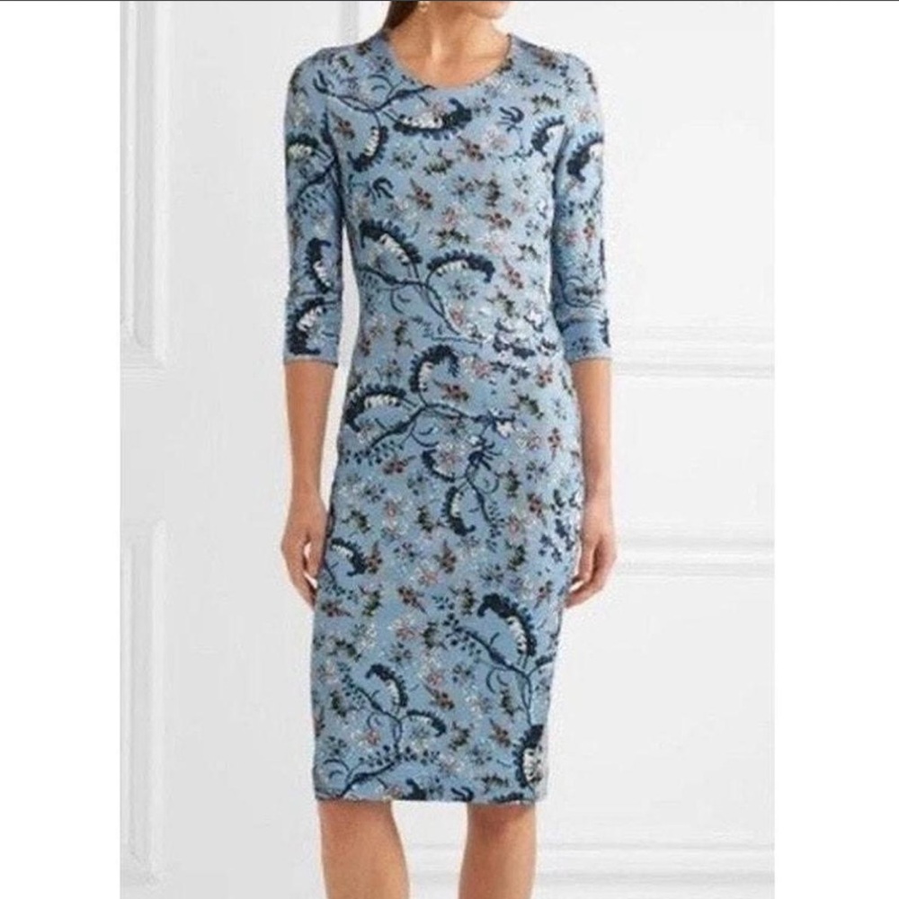 ERDEM Allegra Floral Midi Dress in blue 8